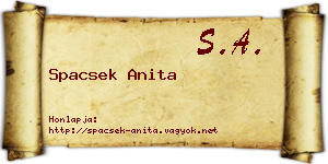 Spacsek Anita névjegykártya